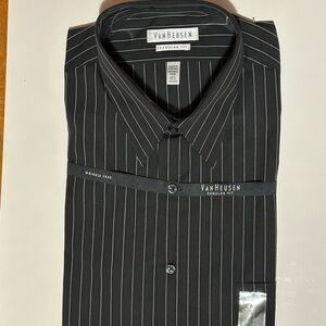 Van Heusen Black Dress Shirt with Pinstripes